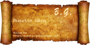 Busztin Géza névjegykártya